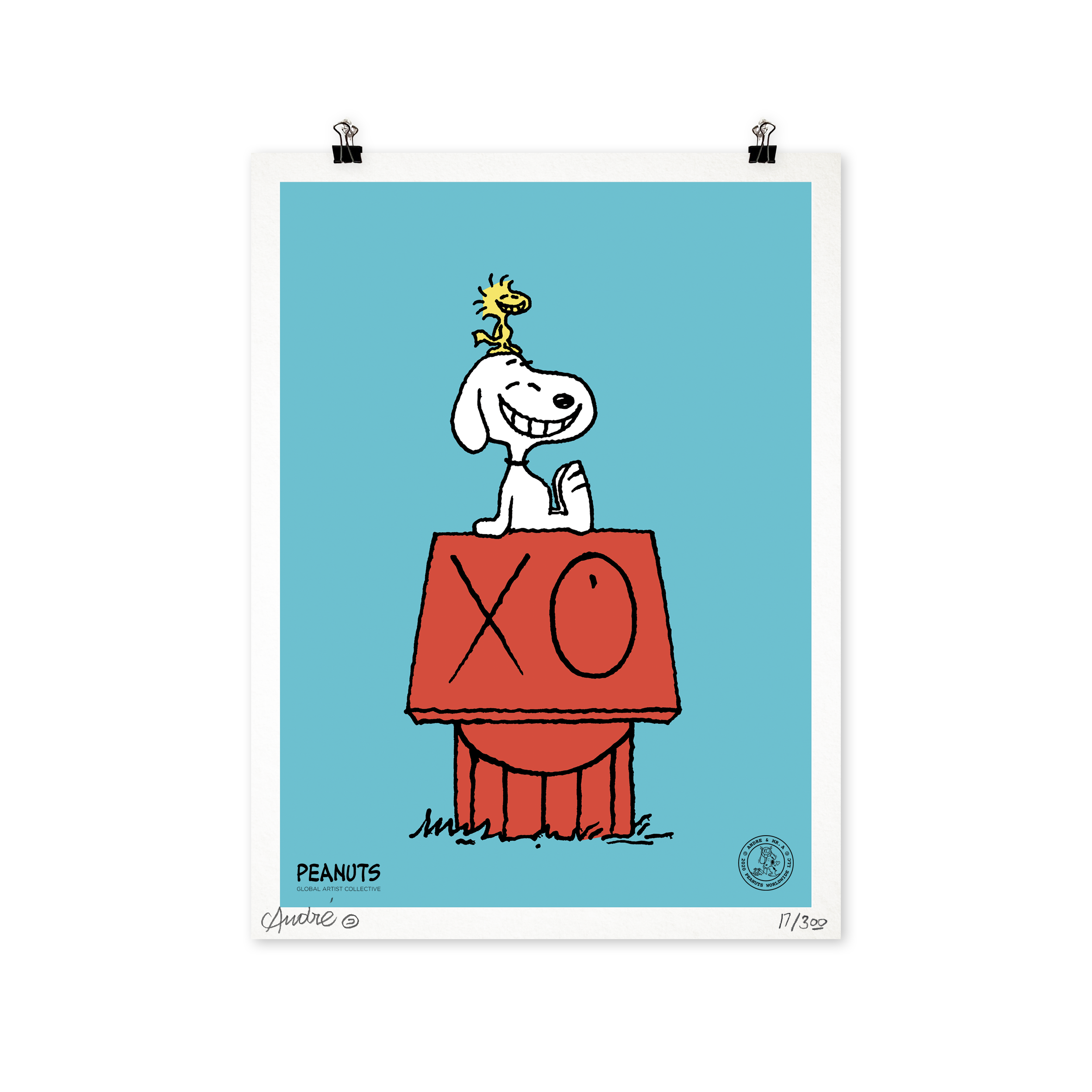 Andre×SNOOPY ポスター Snoopy Surfboard Poster with Sunglasses Vibe | Poster Store US